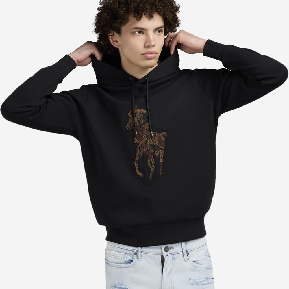 Polo Ralph Lauren Black Hoodie with Embroidered Logo